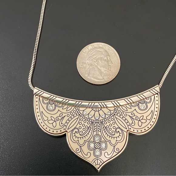 Retired BRIGHTON Casablanca Palace Reversible Silvertone Short Collar Necklace - Picture 12 of 15